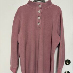 D&CO DENIM & CO ROSE LONG SLEEVE TUNIC.  4 BUTTON FRONT. SZ. XL